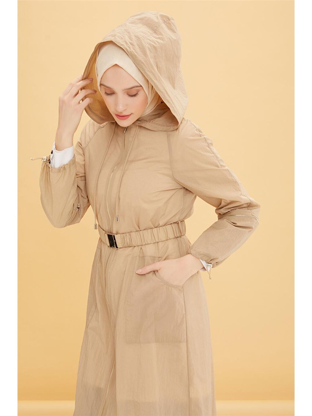 Sarı Kolu Çıkabilir Yağmurluk Kap 22K7615-4