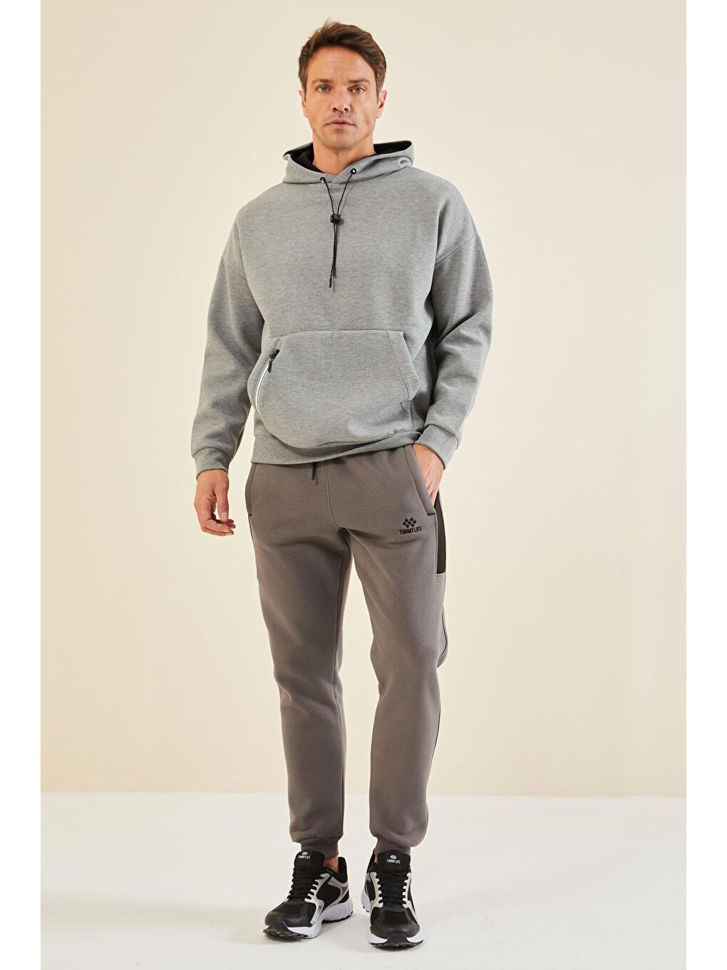 Koyu Gri Şardonlu Erkek Eşofman Alt - 82118-1