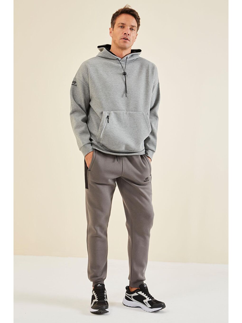 Koyu Gri Şardonlu Erkek Eşofman Alt - 82118-3