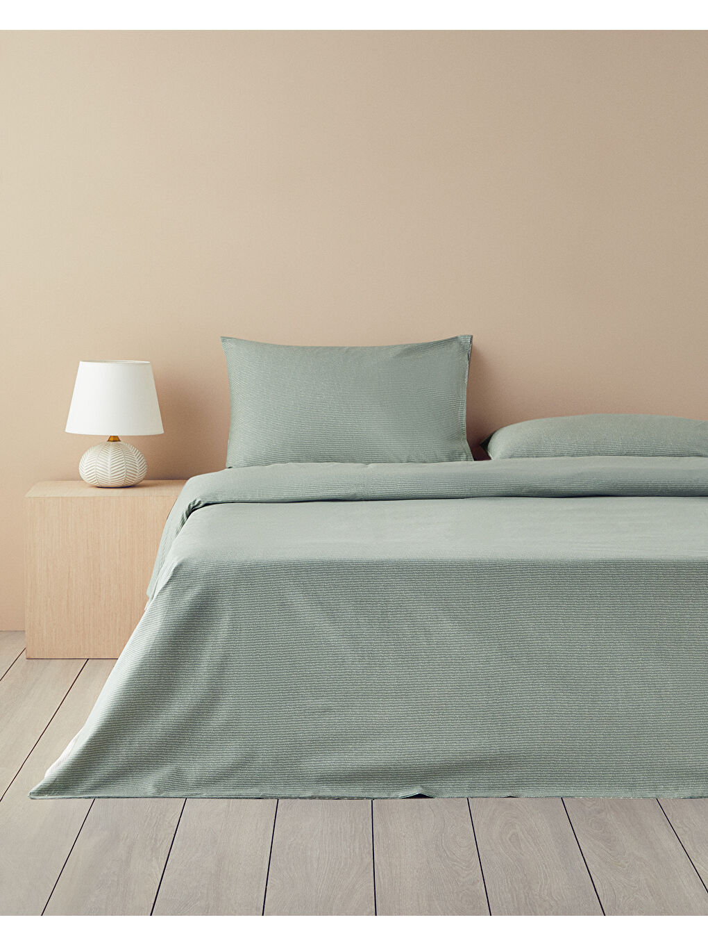 Modern Patch Pamuklu Ranforce Çift Kişilik Nevresim Takımı 200x220 cm Yeşil-1