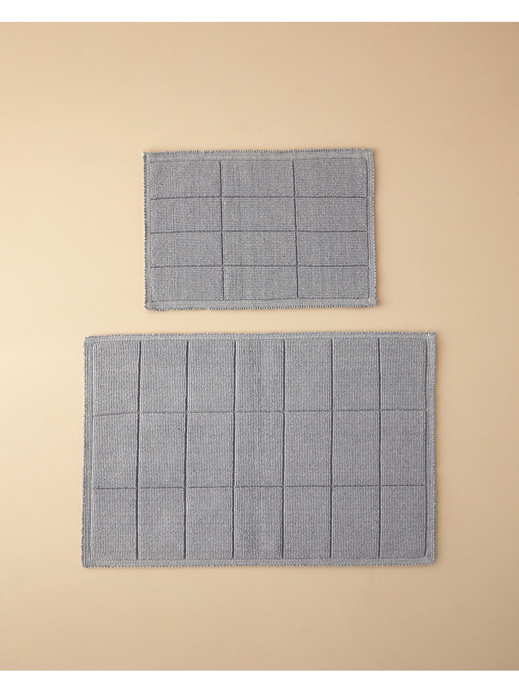 English Home Classy Diamond Pamuk Polyester Banyo Paspası Seti Gri