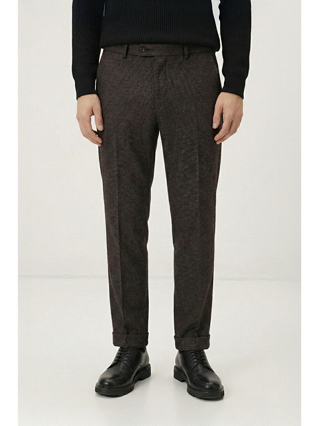 Kahverengi Giotelli Kahve Dokuma Kumaş Normal Bel Standart Boy Erkek Pantolon