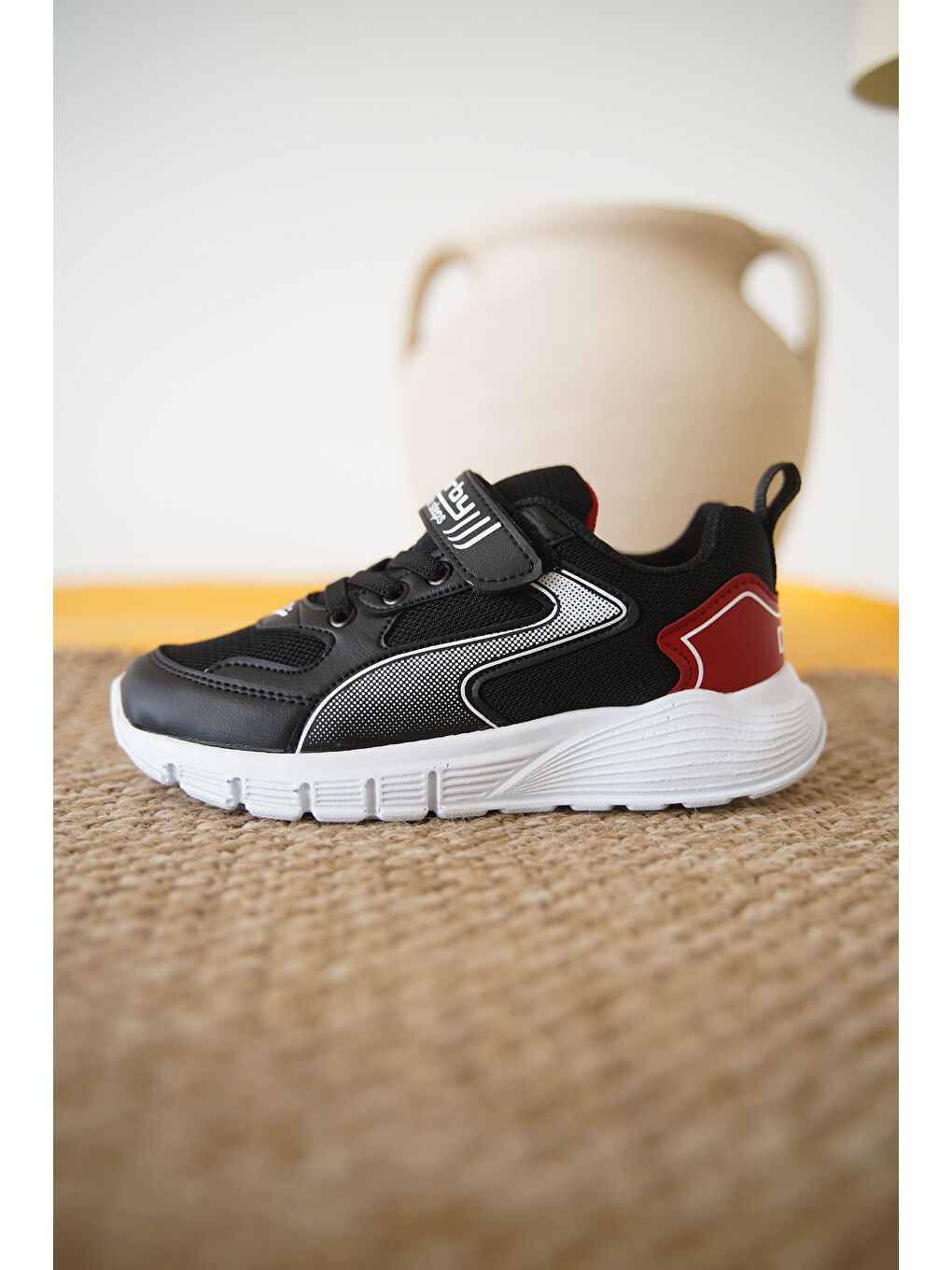 Siyah D0132 Cırtlı Çocuk Unisex Sneaker Spor Ayakkabı-3