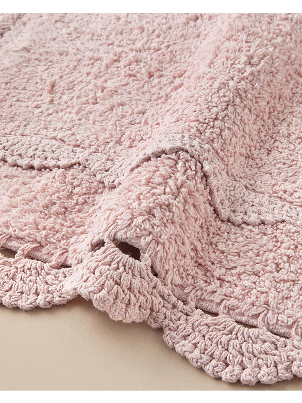 Romantic Pamuklu Banyo Paspası Seti Pembe-1