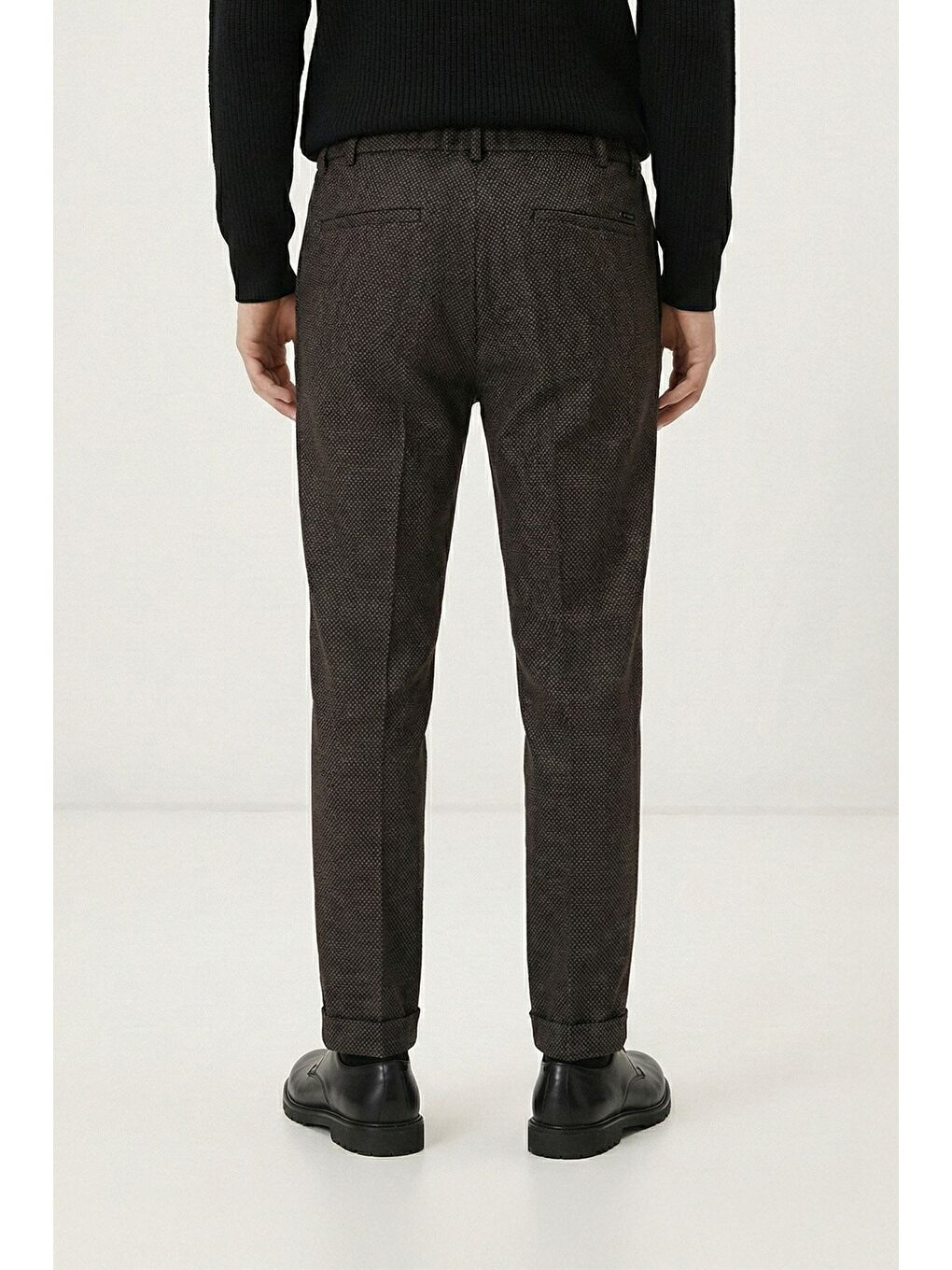 Kahverengi Giotelli Kahve Dokuma Kumaş Normal Bel Standart Boy Erkek Pantolon-3