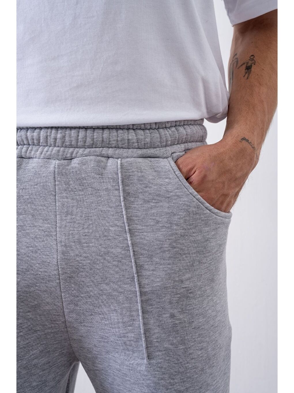 Erkek Baggy Chill  Gri Eşofman Altı-1