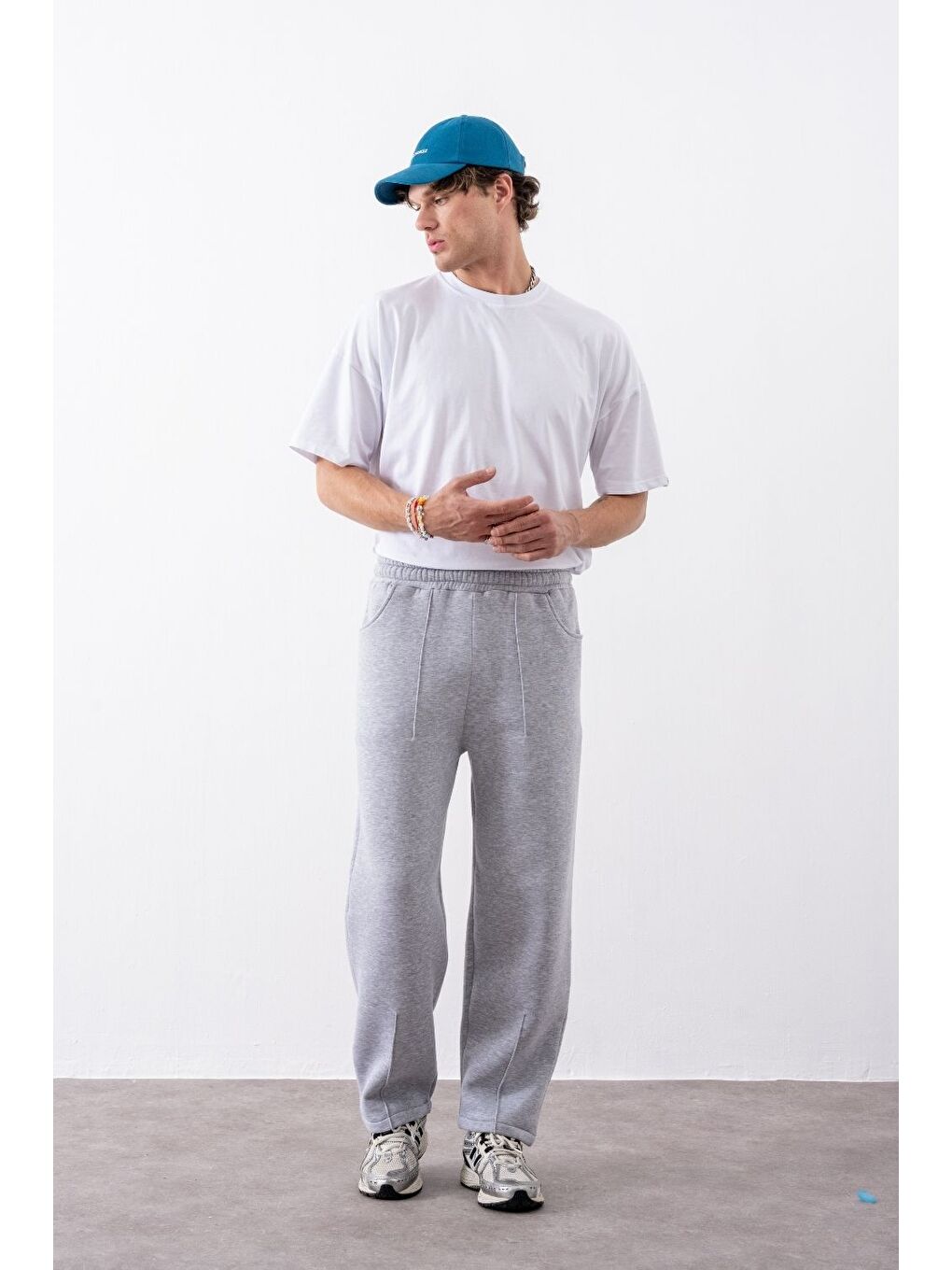 Erkek Baggy Chill  Gri Eşofman Altı-2