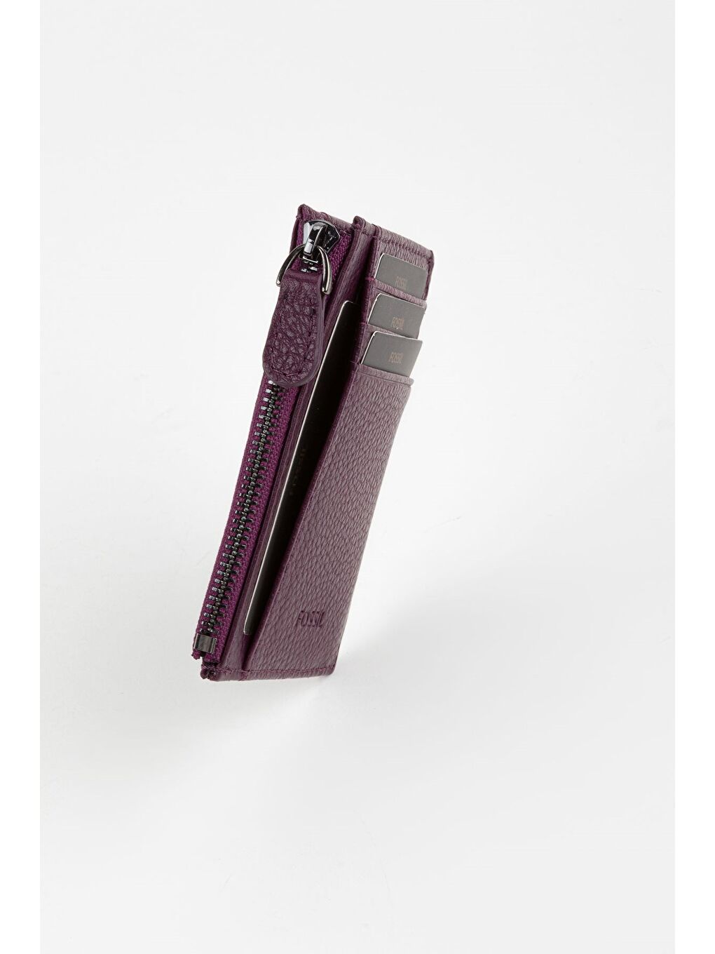 Mürdüm Kutulu Hakiki Deri Fermuar Detaylı Kırmızı Unisex El Portföyü Kartlık Cüzdan-3