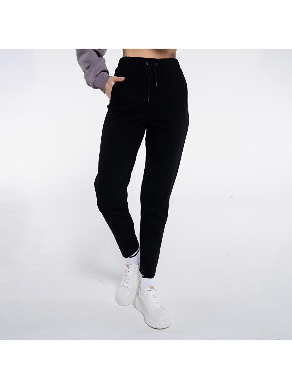 Drek Siyah Kadın Scuba Unisex Pantolon Jogger-2