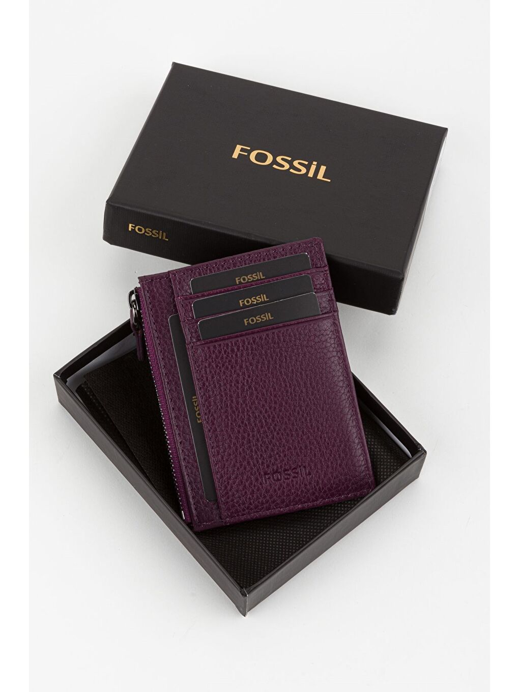 Mürdüm Kutulu Hakiki Deri Fermuar Detaylı Kırmızı Unisex El Portföyü Kartlık Cüzdan-7