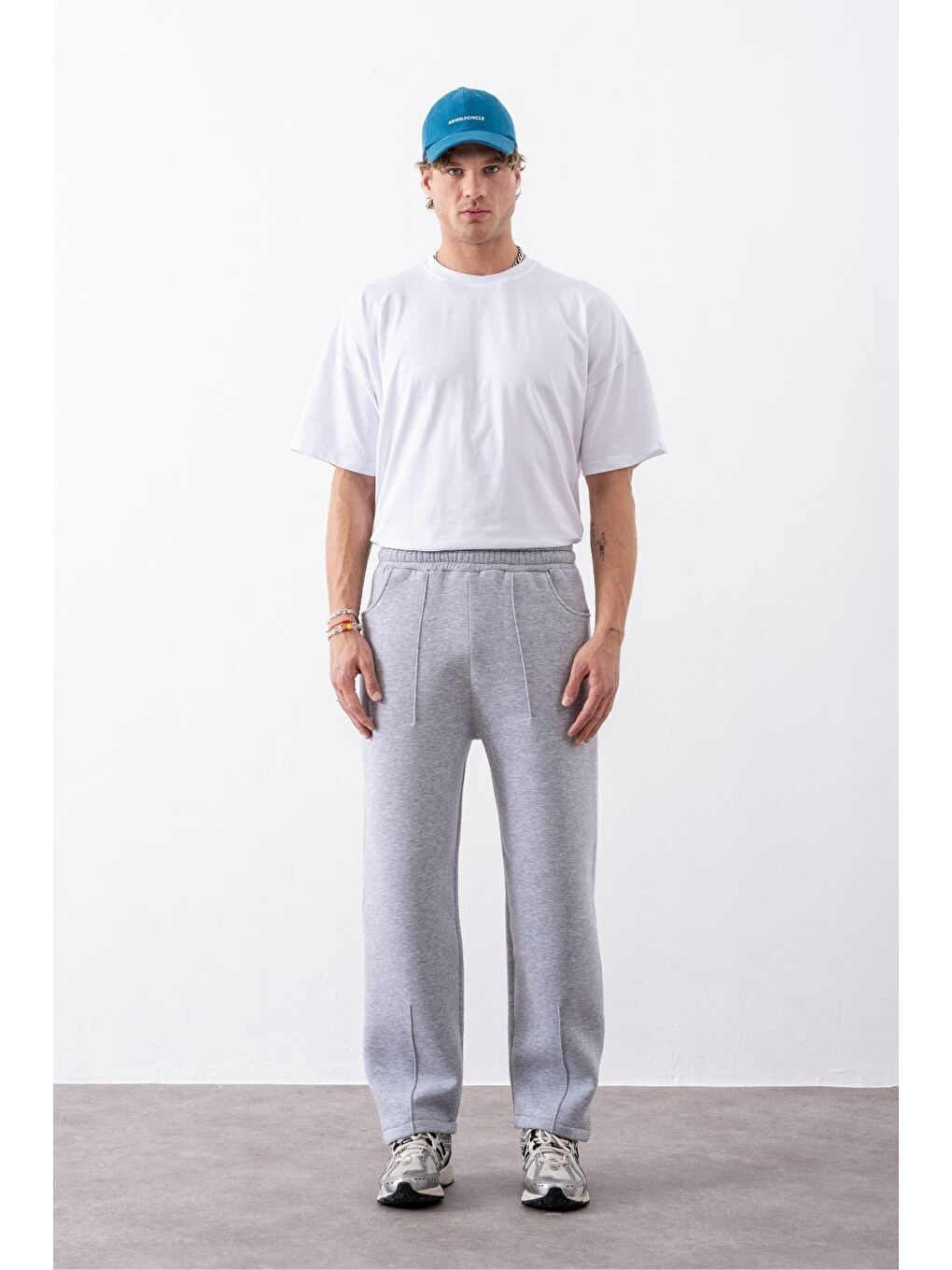 Erkek Baggy Chill  Gri Eşofman Altı-4