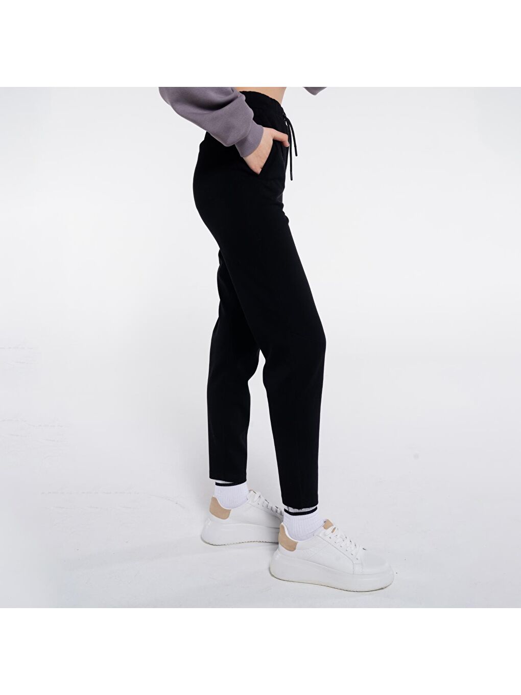 Drek Siyah Kadın Scuba Unisex Pantolon Jogger-3