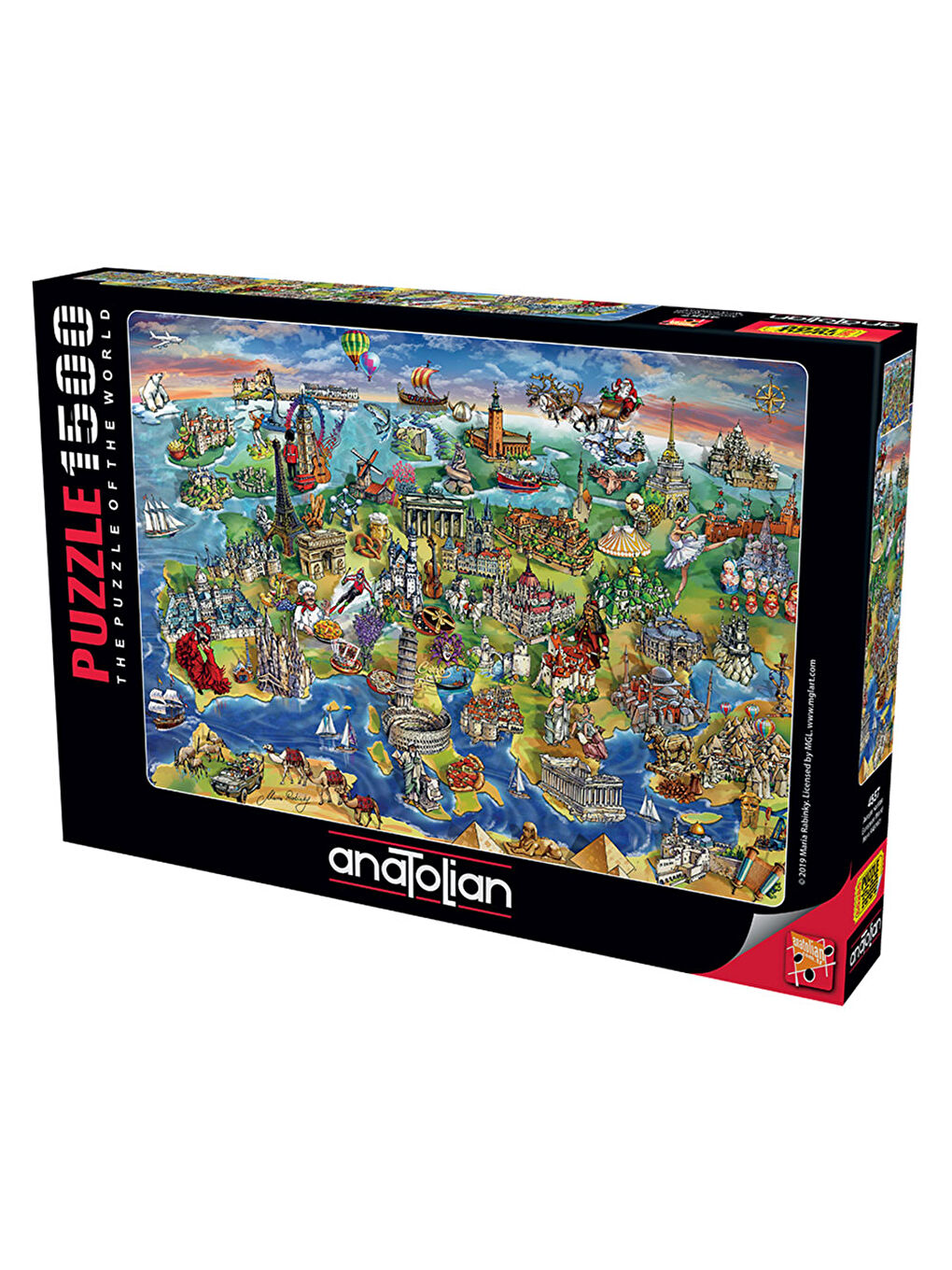 Anatolian Renksiz Puzzle 1500 Parça Avrupa Haritası 4557