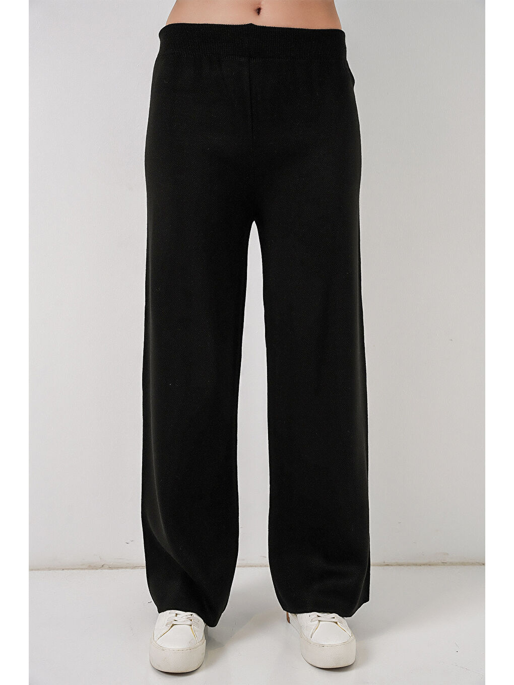 Kadın Nakışlı Triko Hırka Pantolon İkili Takım 15963 - Siyah-1