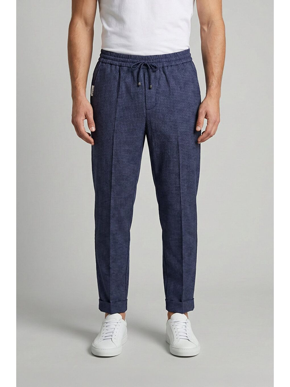 Giotelli Erkek Klasik Lacivert Yün Dokuma Kumaş Normal Bel Standart Boy Pantolon