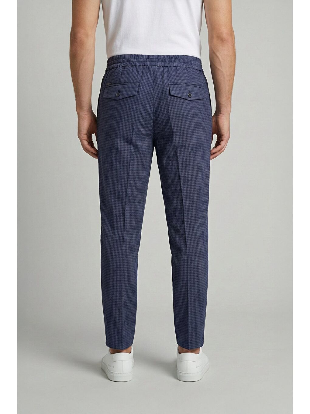 Giotelli Erkek Klasik Lacivert Yün Dokuma Kumaş Normal Bel Standart Boy Pantolon-3