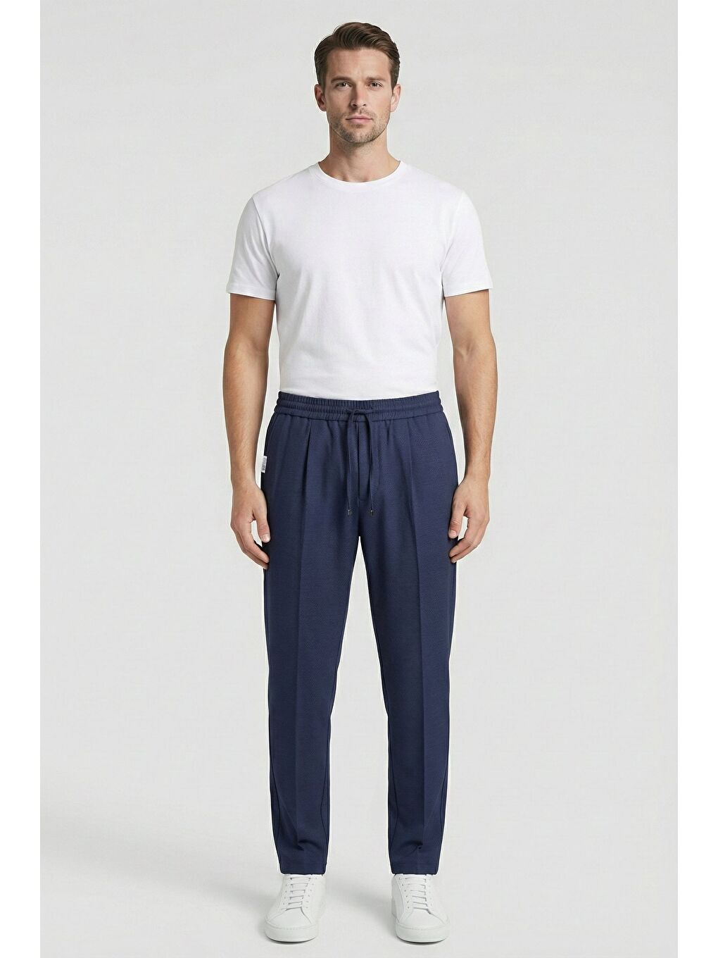 Lacivert Giotelli Erkek Yün Karışımlı Klasik Gri Günlük Pantolon-1