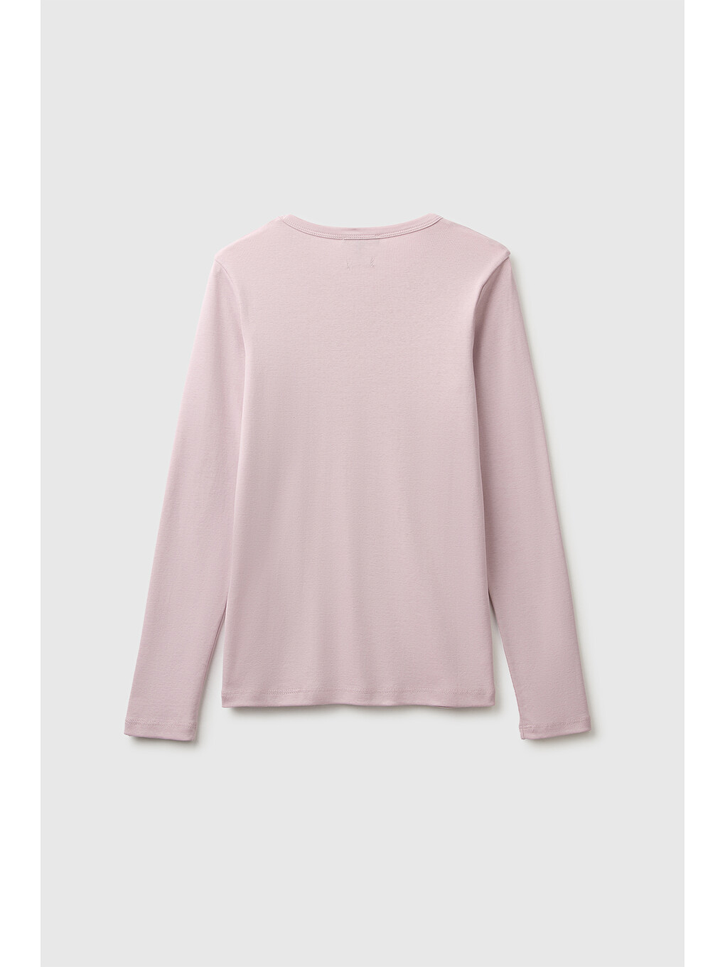 Kadın Lila %100 Pamuk Regular Fit Ribanalı Uzun Kollu T-shirt-1