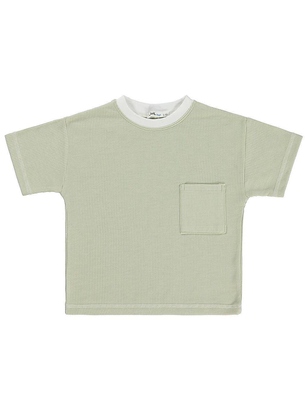 Boys Karyoka Dikişli Cepli 2-5 Yaş Tişört - Yeşil 5-6 Yaş
