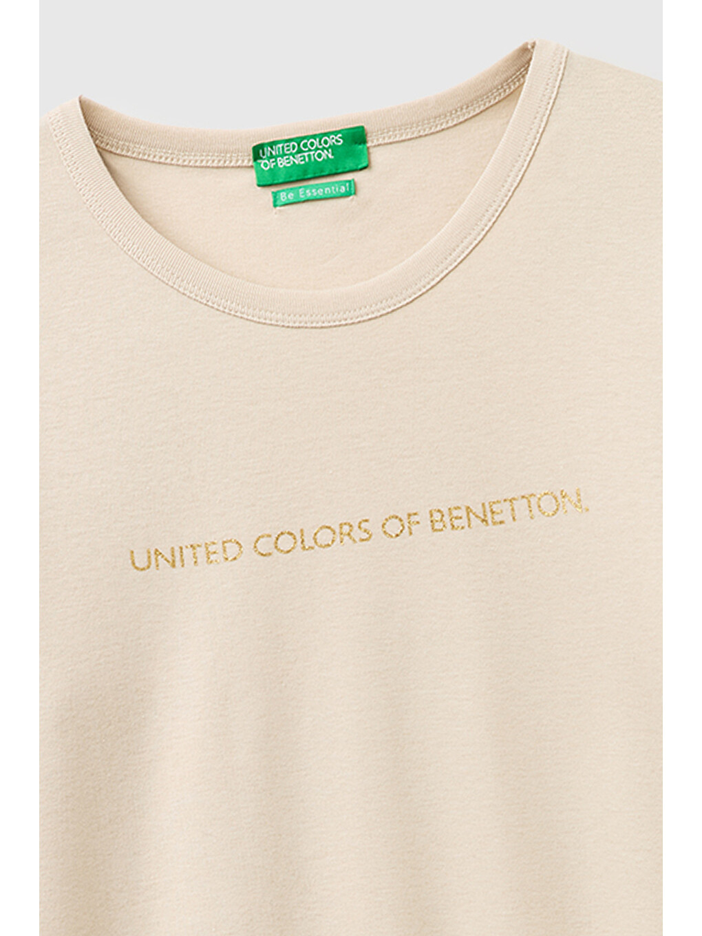 Bej Kadın Taş %100 Pamuk Regular Fit Ribanalı Uzun Kollu T-shirt-2