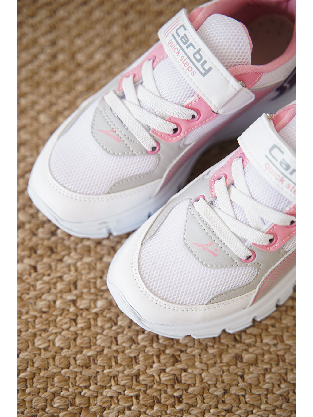 Pembe D0132 Cırtlı Çocuk Unisex Sneaker Spor Ayakkabı-1