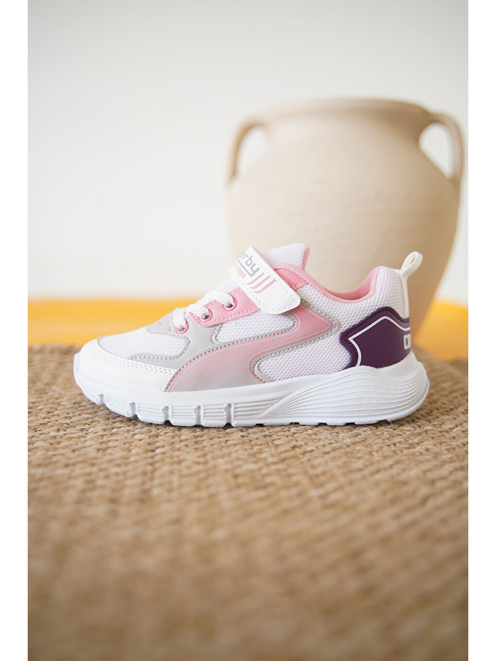 Pembe D0132 Cırtlı Çocuk Unisex Sneaker Spor Ayakkabı-2