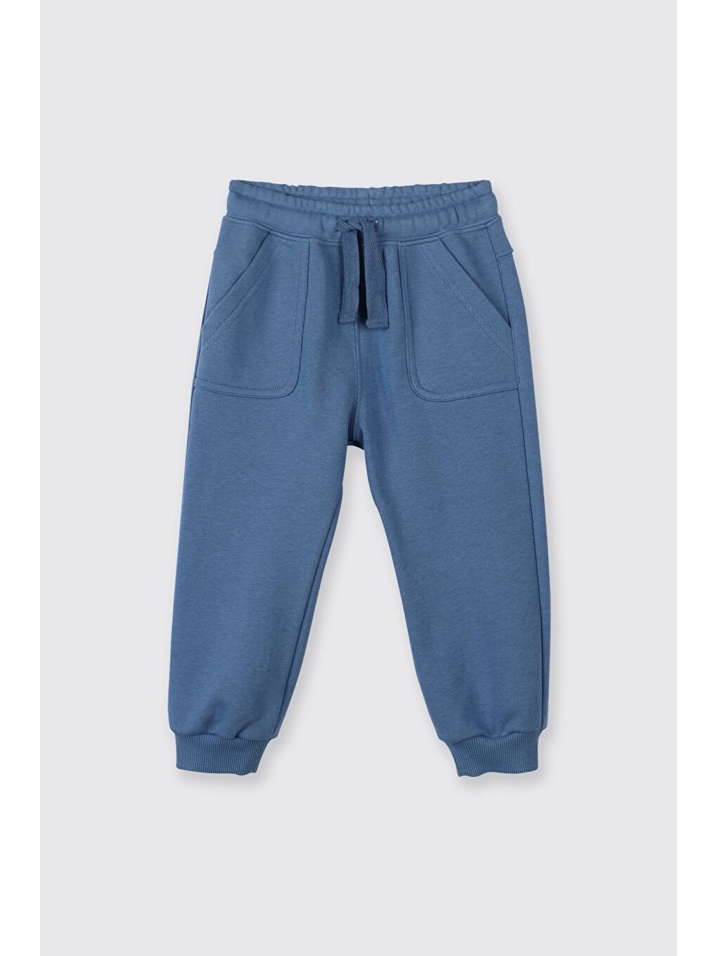 Erkek Bebek İkili Kordonlu Cepli Paçası Ribanalı Mavi Eşofman Altı