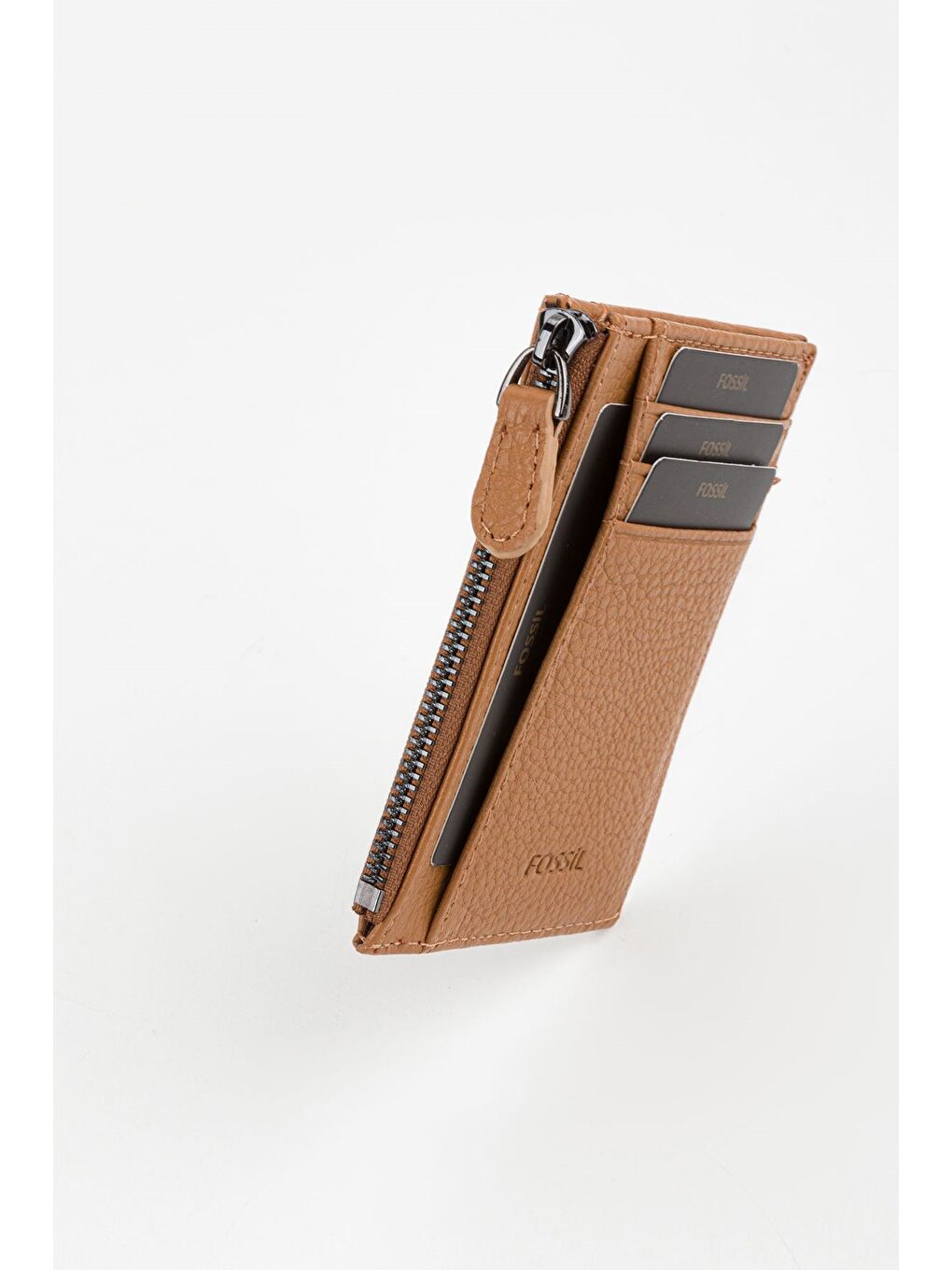 Kahverengi Kutulu Hakiki Deri Fermuar Detaylı Kırmızı Unisex El Portföyü Kartlık Cüzdan-5