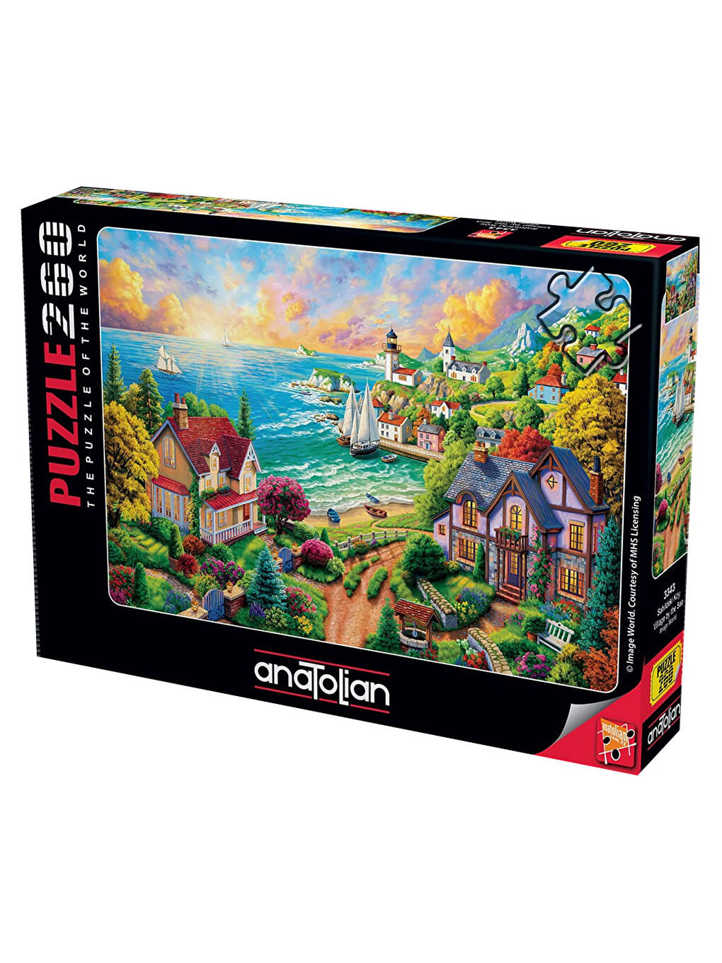 Anatolian Renksiz Puzzle 260 Parça Sahildeki Köy 3343