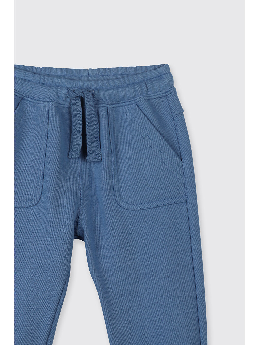 Erkek Bebek İkili Kordonlu Cepli Paçası Ribanalı Mavi Eşofman Altı-2