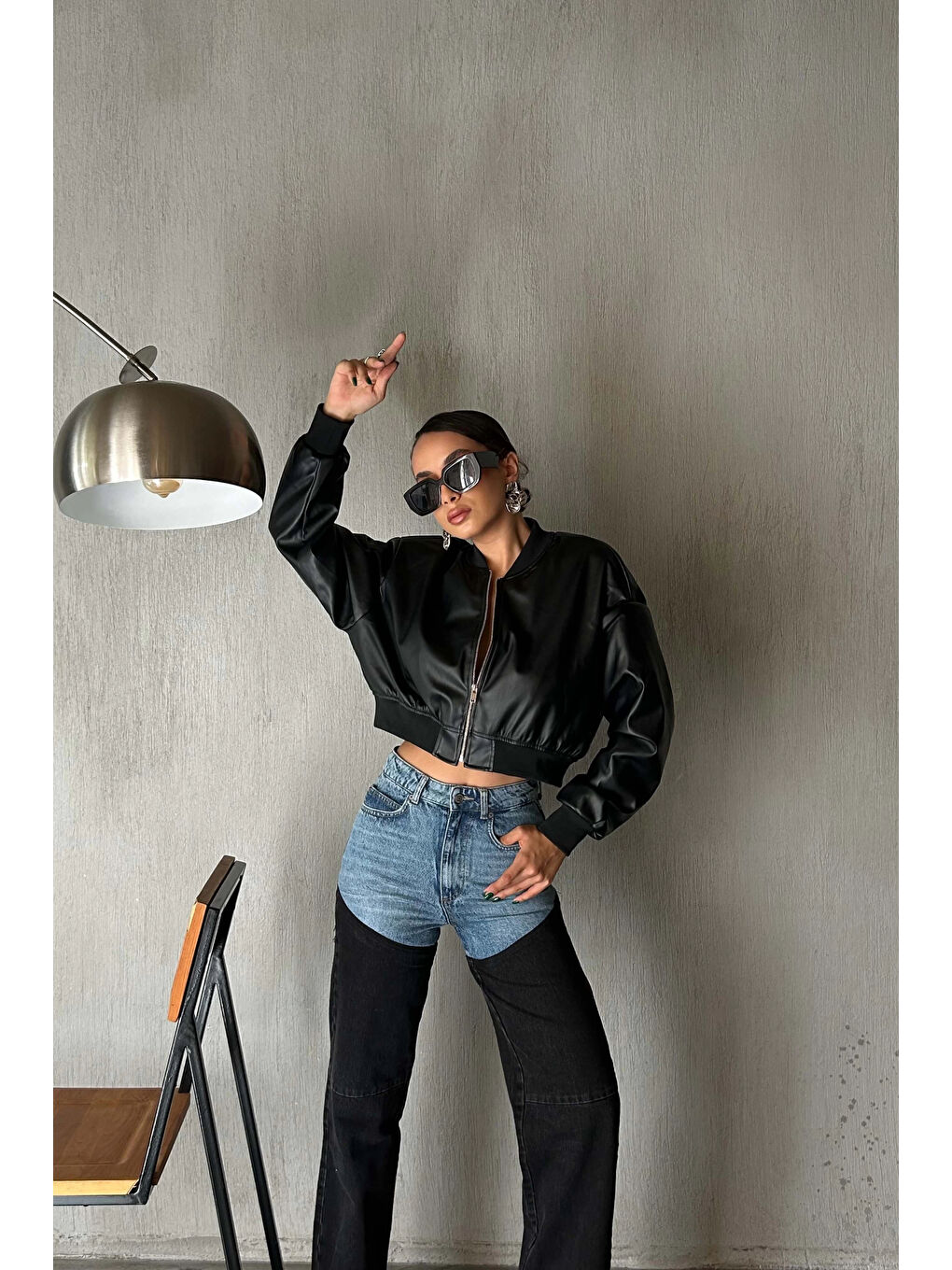 Karışık Kadın Mavi Çift Renk Jean Pantolon 1037-3701-6