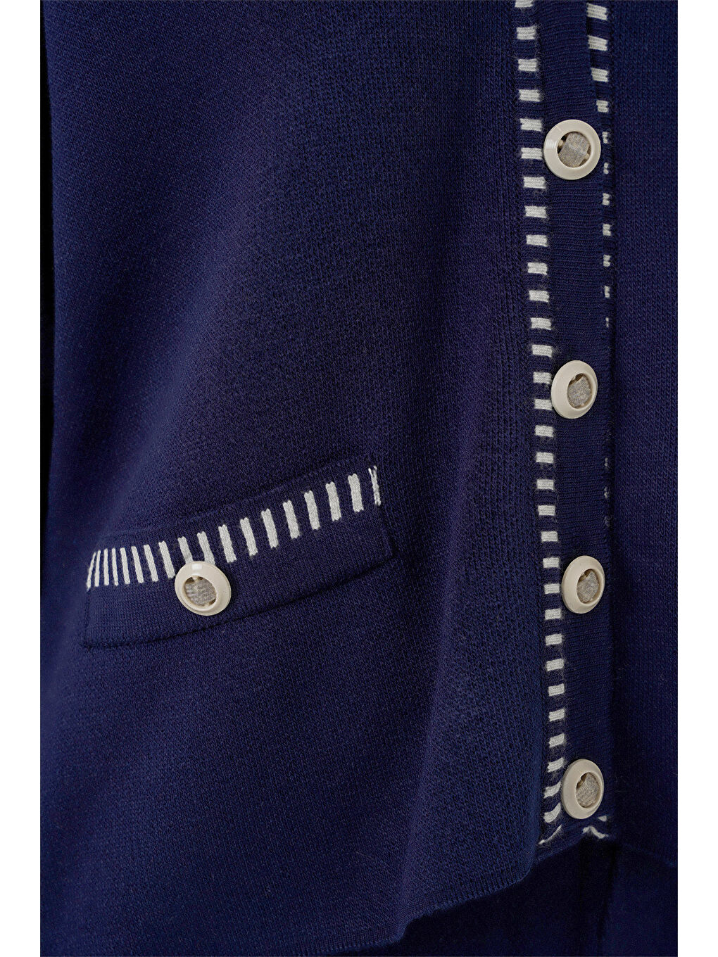 Kadın Nakışlı Triko Hırka Pantolon İkili Takım 15963 - Lacivert-4