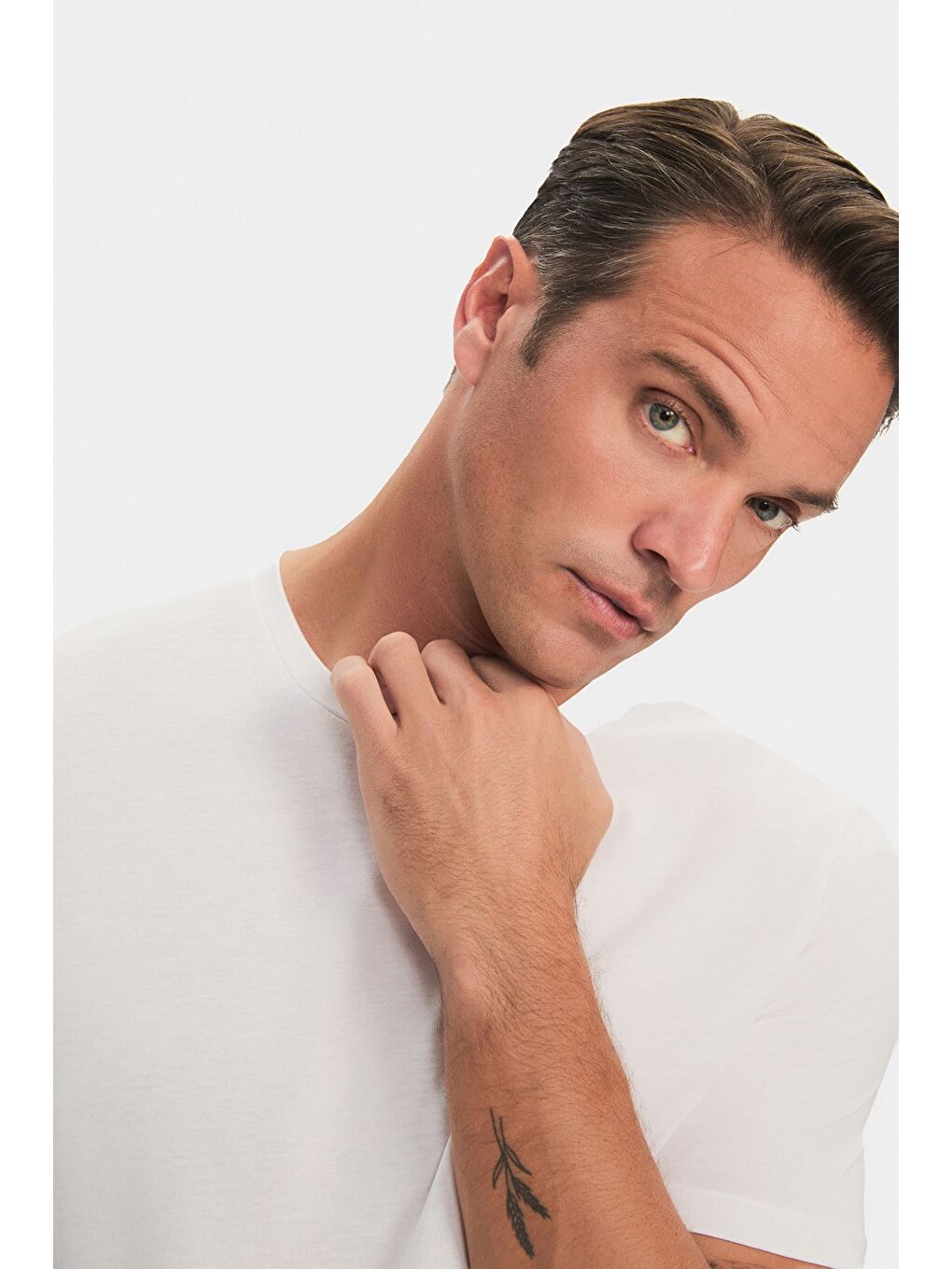 Beyaz Erkek 2'li Regular Kalıp Tshirt-2