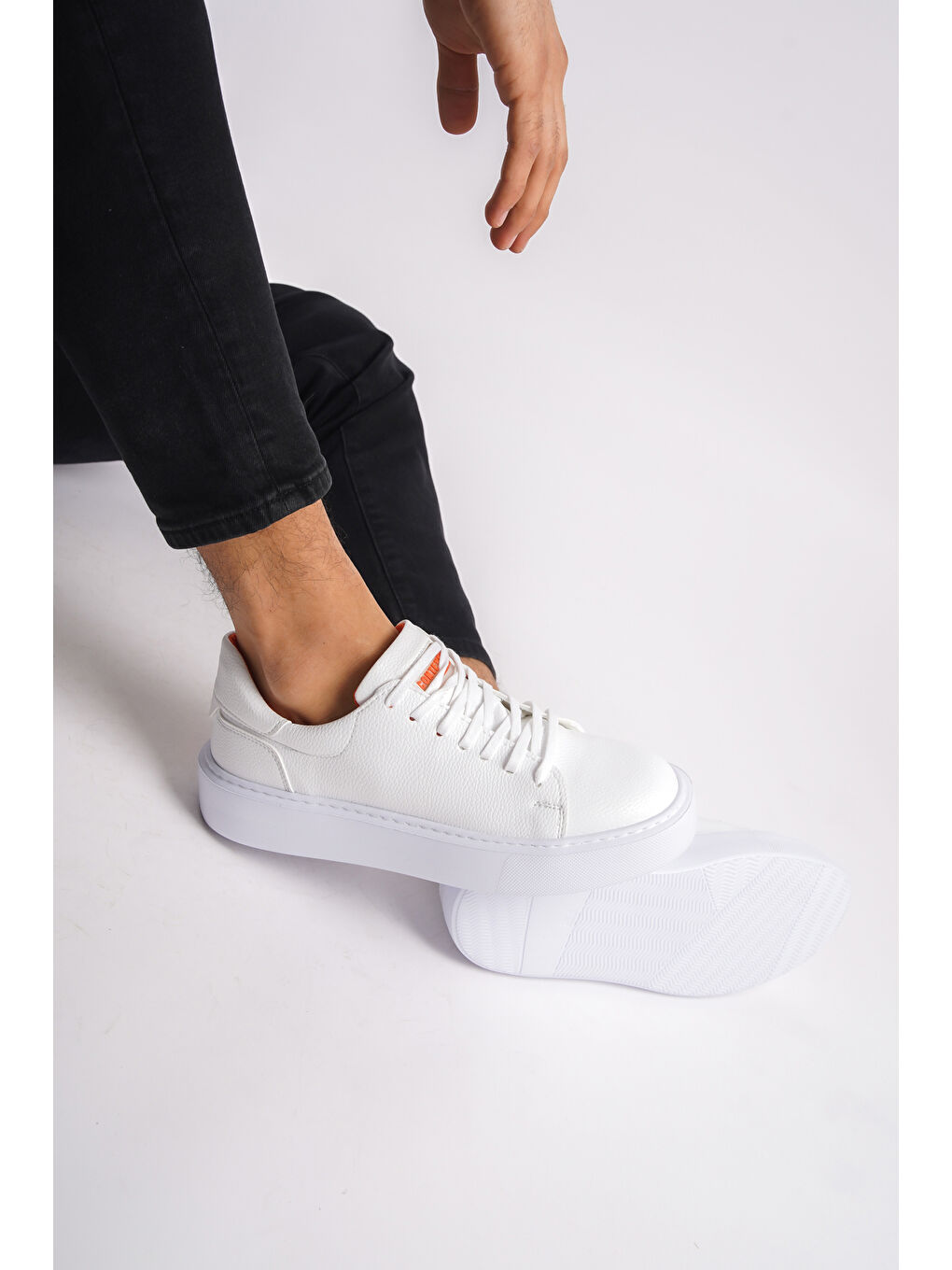 Beyaz D0355 Günlük Ortopedik   Erkek Sneaker Spor Ayakkabı-4