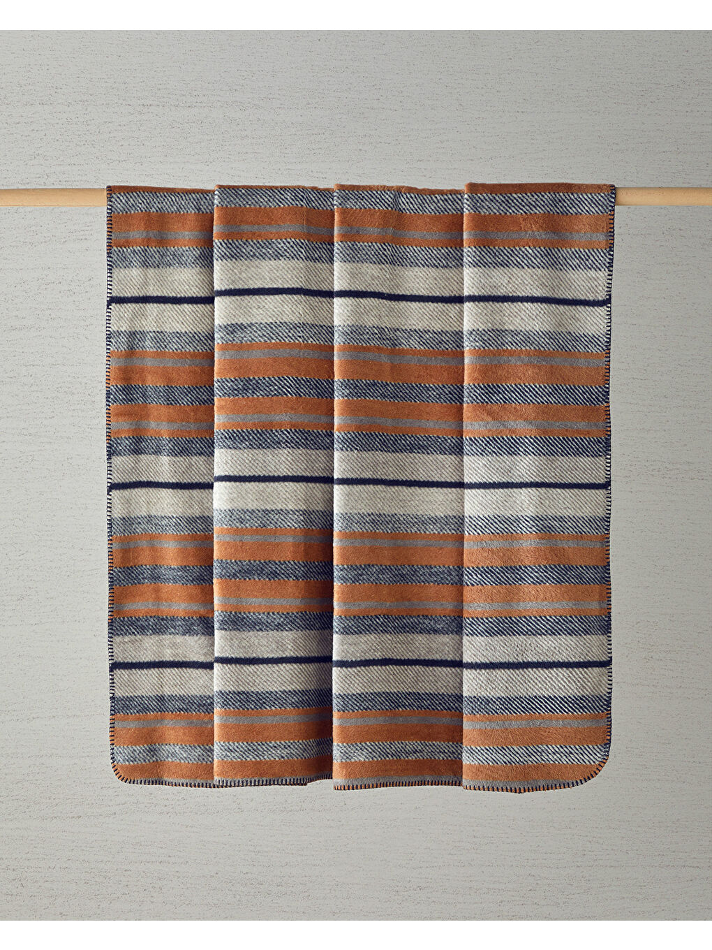 Bold Stripe Akrilik Çift Kişilik Battaniye 200x220 cm Antrasit