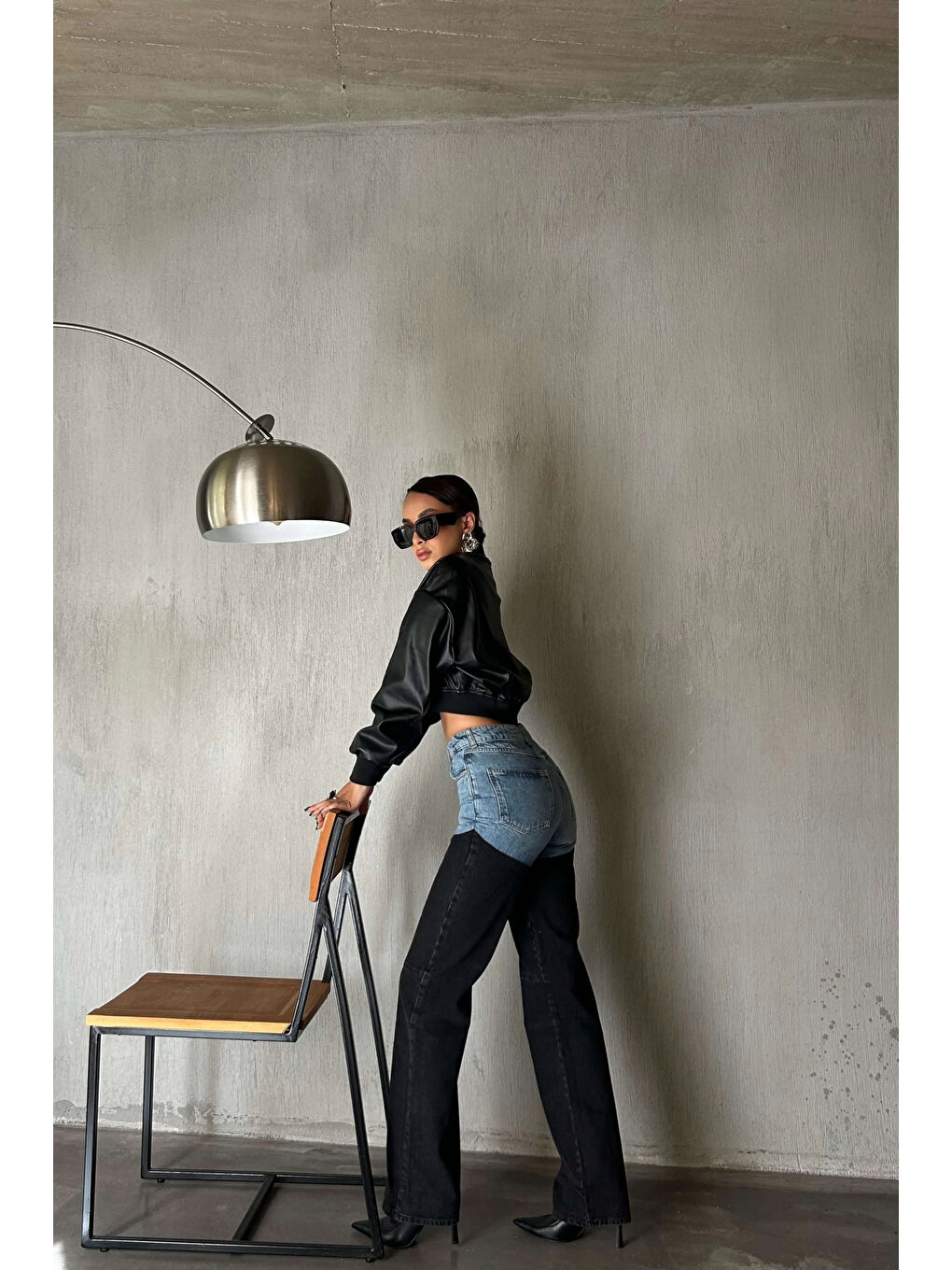 Karışık Kadın Mavi Çift Renk Jean Pantolon 1037-3701-8