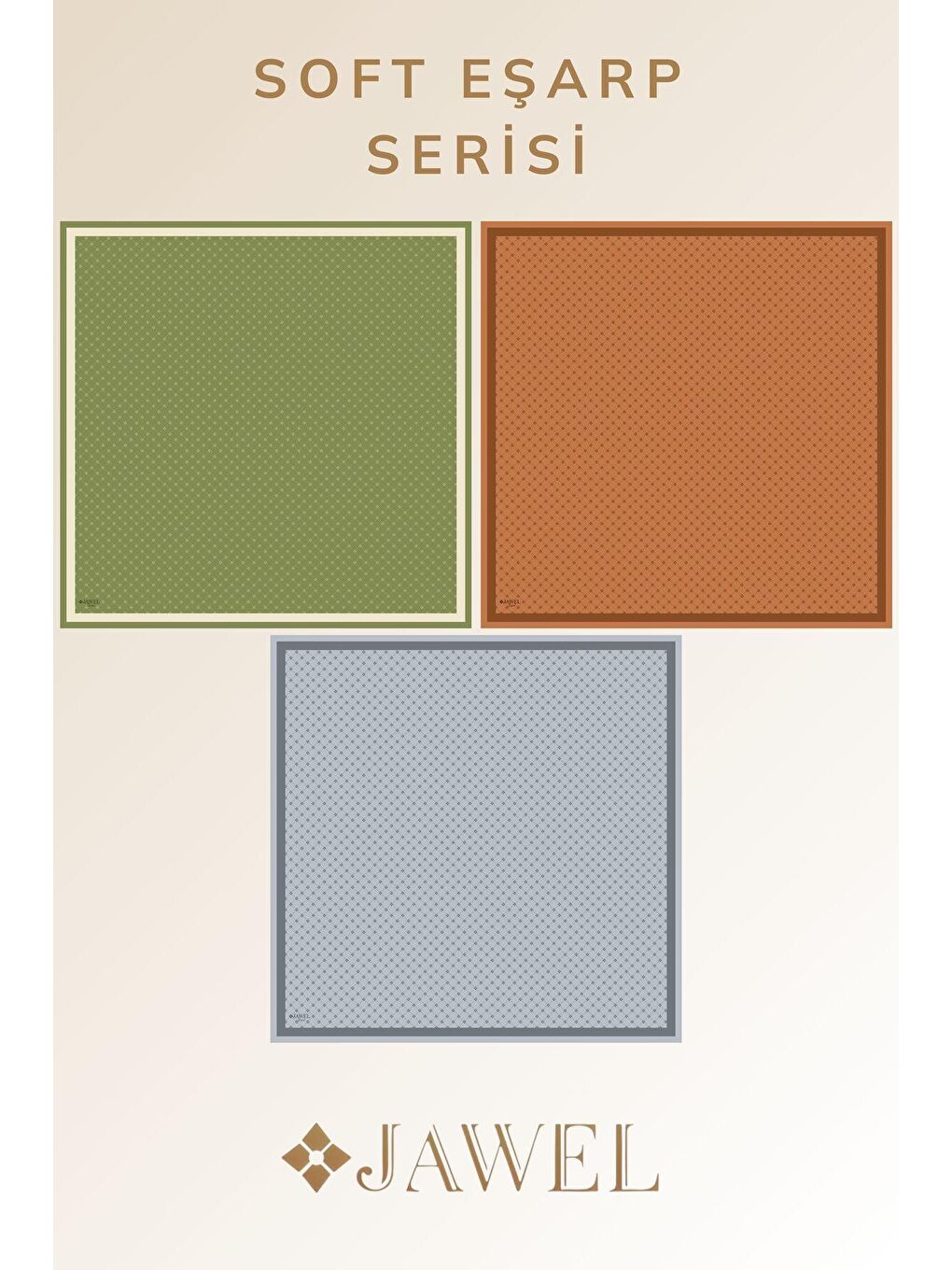 Karışık Kadın Soft Eşarp Paketi (Açık Gri-Kahve-Fıstık Yeşil)-1