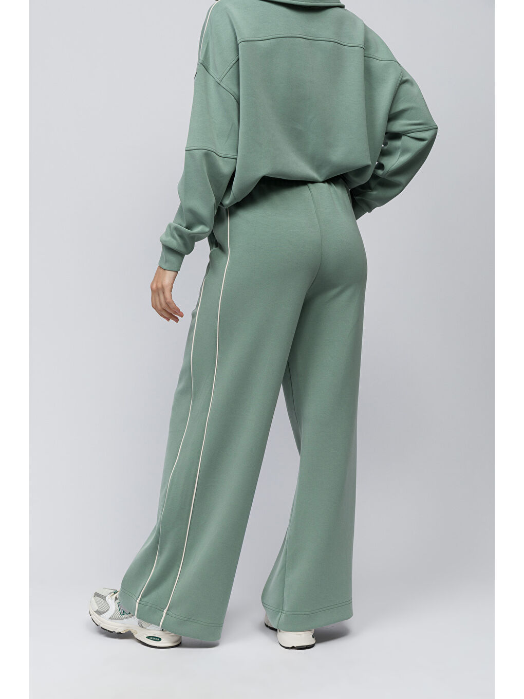 Granada   Çift Biyeli Bol Kesim Beli Lastikli Modal Pantolon   Açık Yeşil Renk-2
