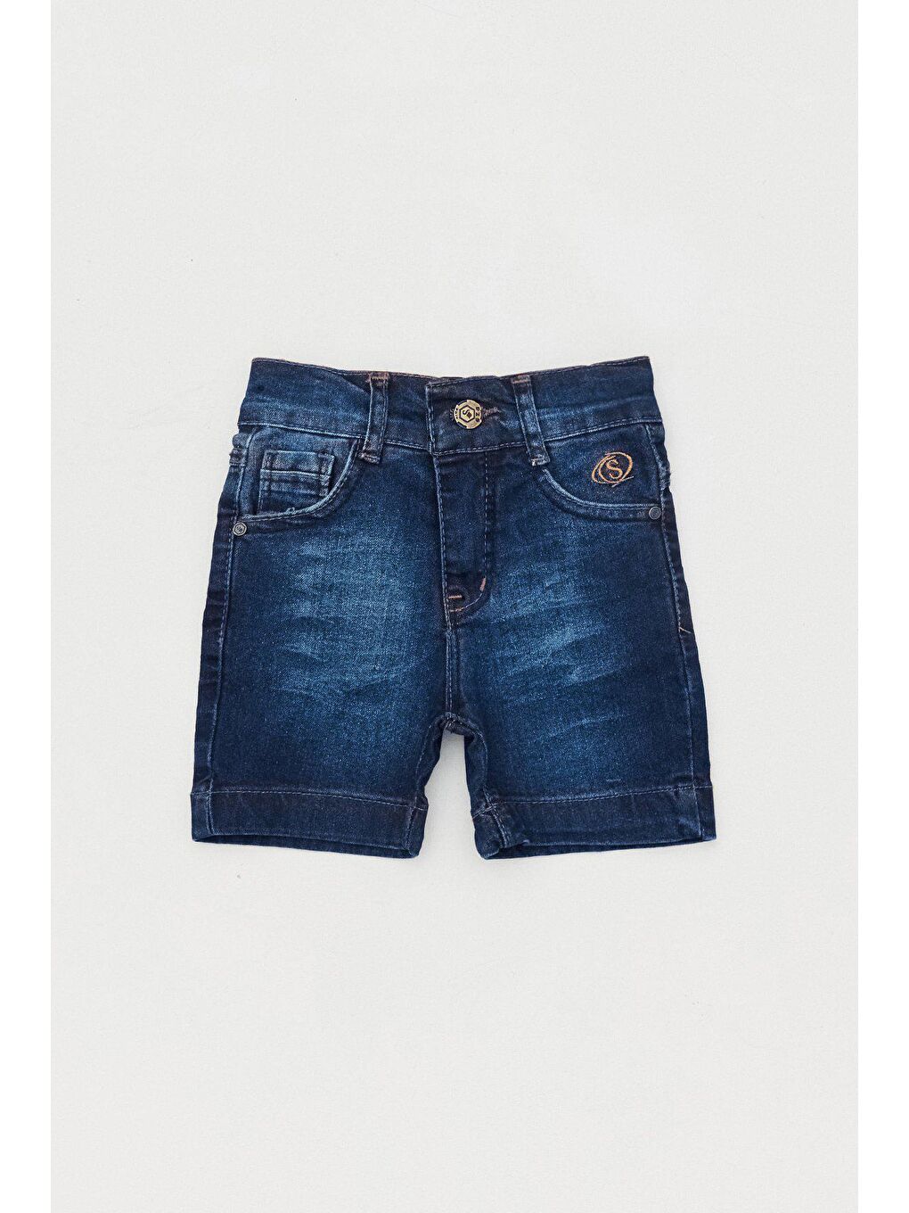 Mavi Eskitme Görünümlü Çocuk Kapri