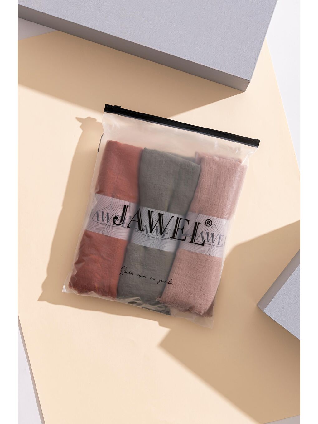 Karışık Kadın Konfor Şal Paketi (Açık Haki-Tarçın-Sütlü Kahve)-1