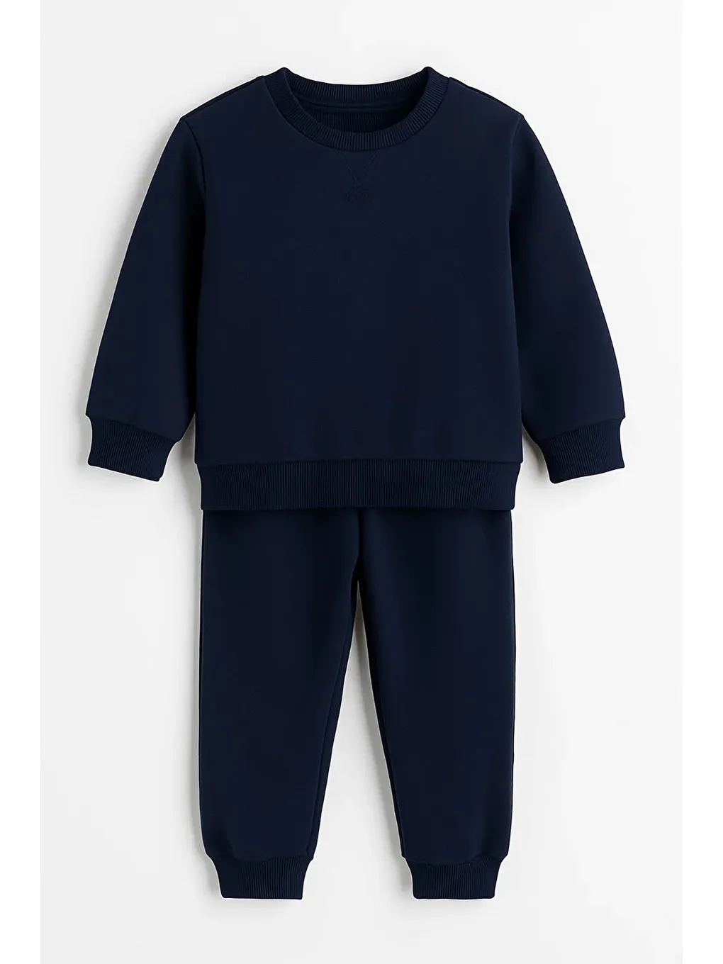 Lacivert Unisex Karyoka Detaylı İçi Yünlü Kışlık Eşofman Takımı (1-5 Yaş)-2