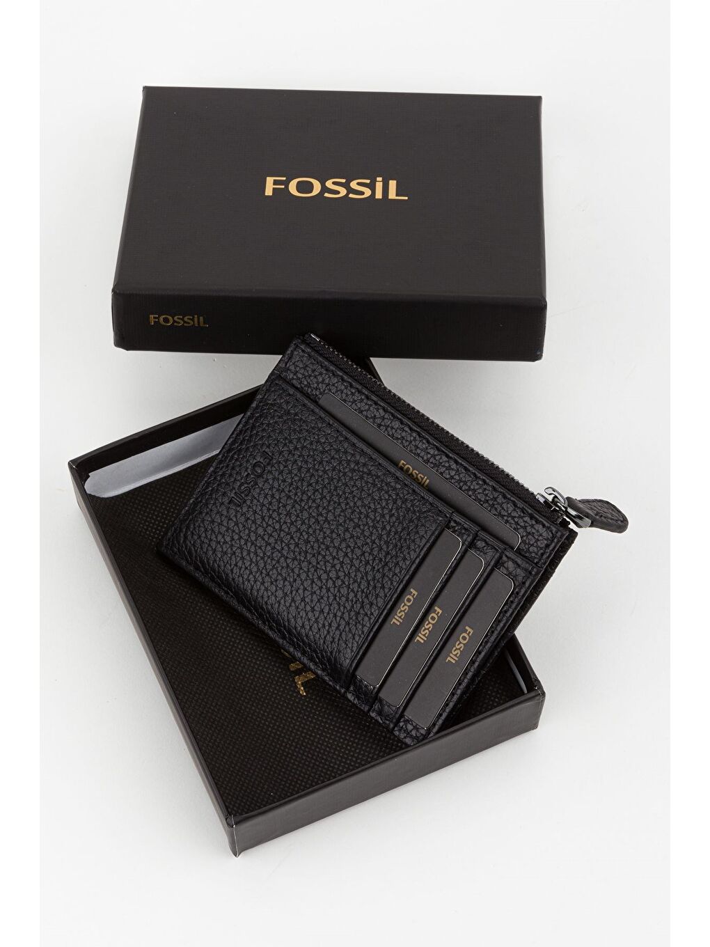 Siyah Kutulu Hakiki Deri Fermuar Detaylı Kırmızı Unisex El Portföyü Kartlık Cüzdan-7