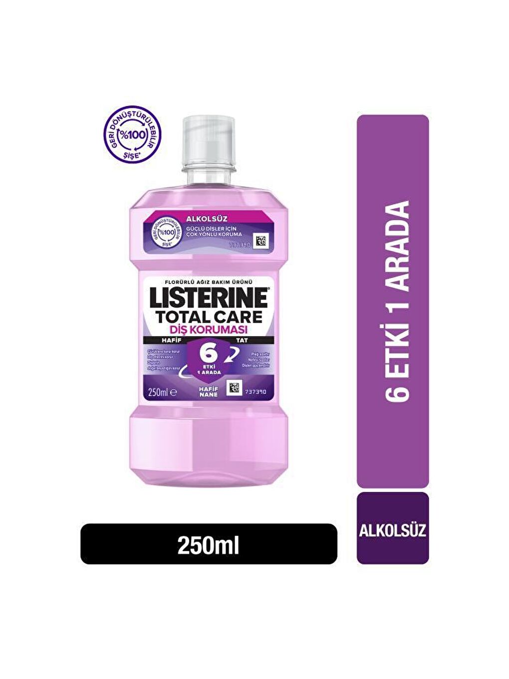 Listerine Renksiz Total Care Diş Koruması Hafif Tat Ağız Bakım Suyu 250 ml