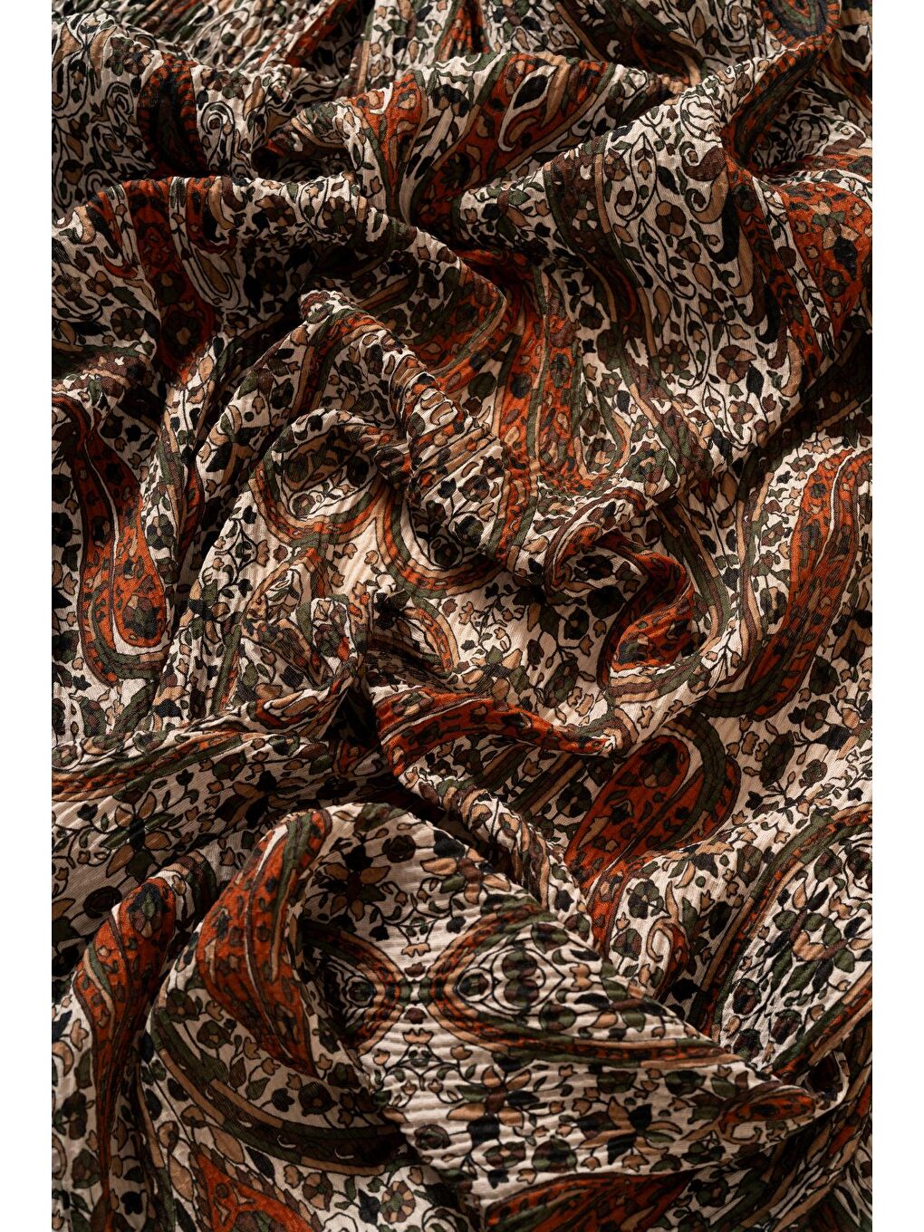 Bej Kadın Etnik Desen Bürümcük Şal-1