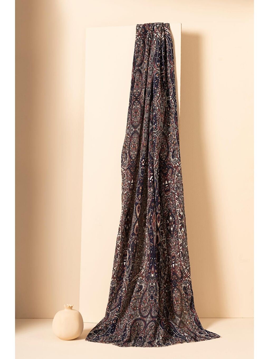 Lacivert Kadın Etnik Desen Bürümcük Şal