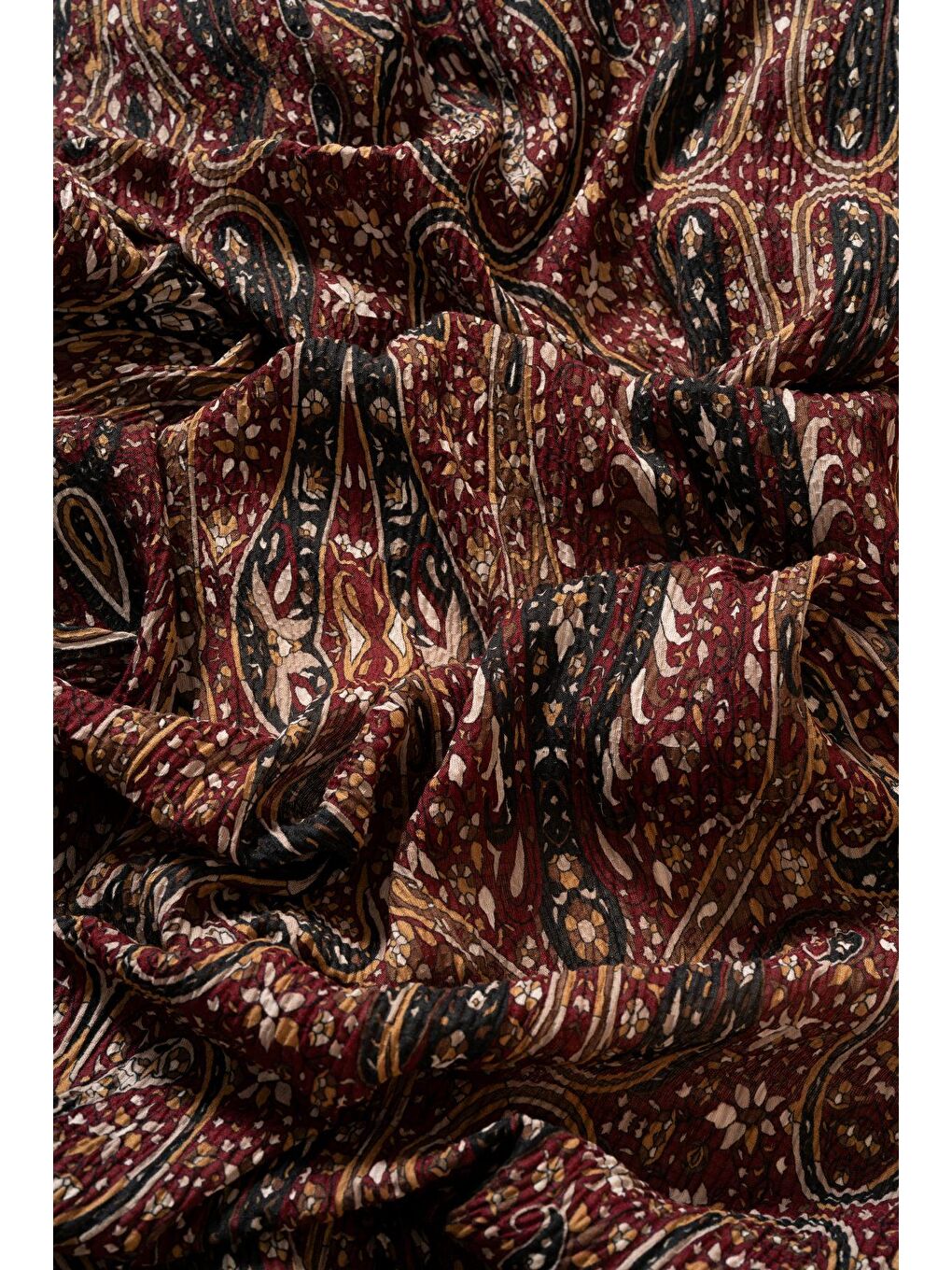 Bordo Kadın Etnik Desen Bürümcük Şal-1