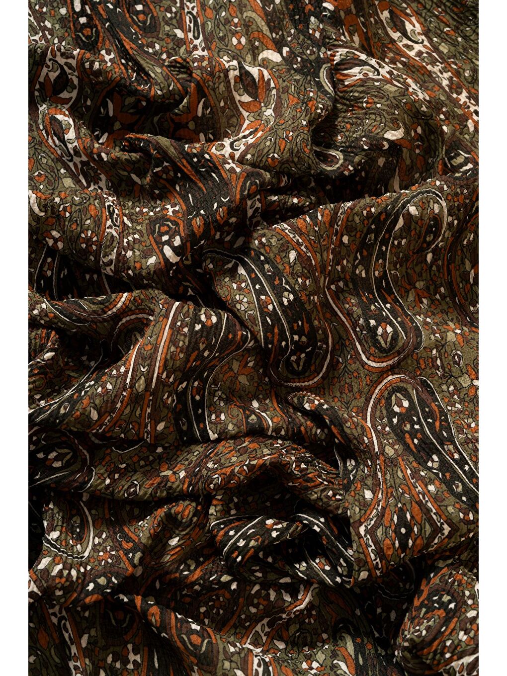 Haki Kadın Etnik Desen Bürümcük Şal-1