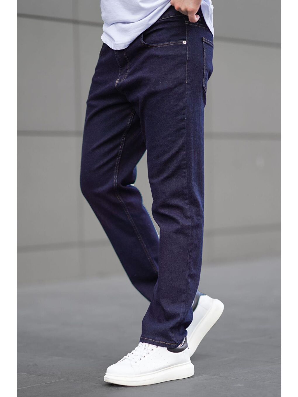 Koyu Mavi Straight Fit Erkek Jean Pantolon Jeans 6856-2