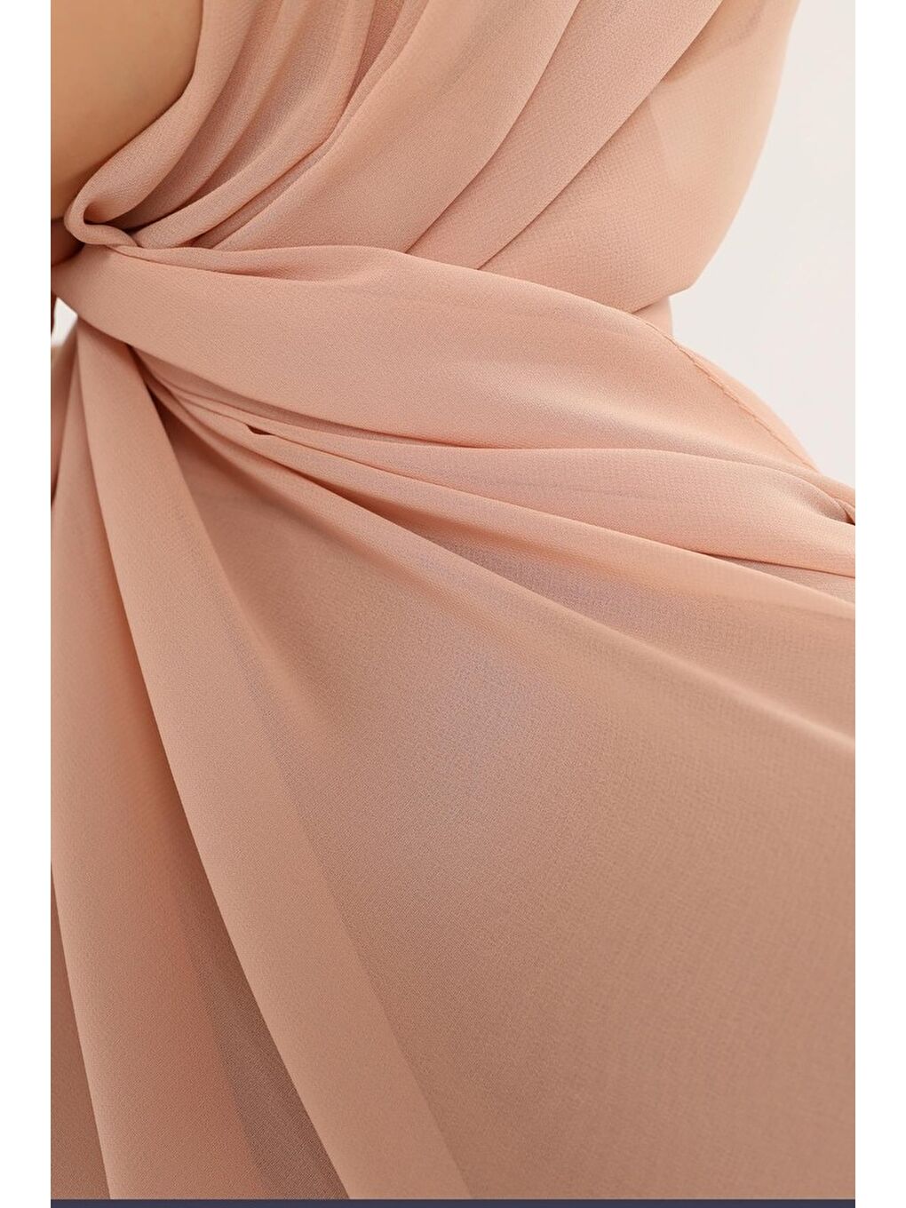 Bej Hazır Pratik Lüks Boru Boneli Şifon Şal-3