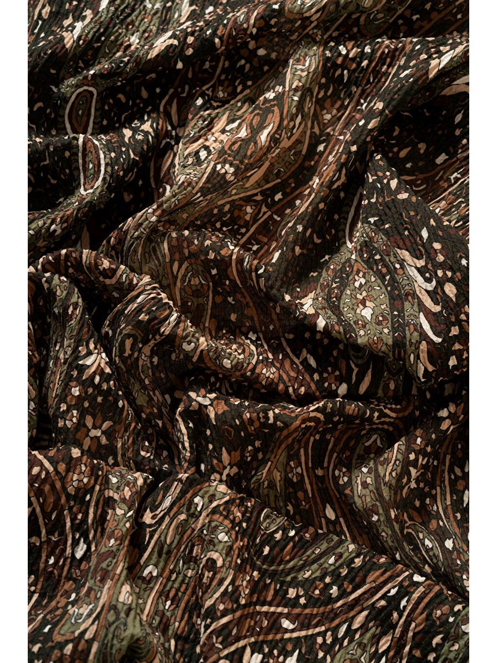 Haki Kadın Etnik Desen Bürümcük Şal-1